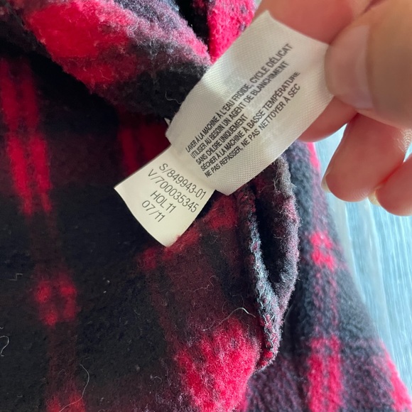 BabyGap Buffalo Plaid Fleece Half Zip One Piece - Picture 5 of 7